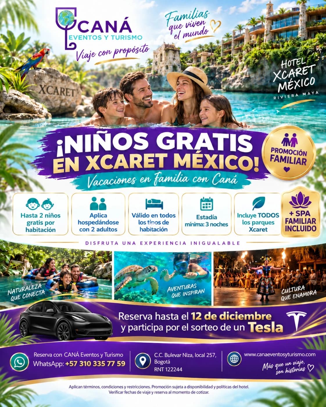 Vacaciones familiares en Hotel Xcaret México: niños gratis en hospedaje según promoción